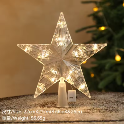 Estrellas LED Decoración para Árbol de Navidad 15cm
