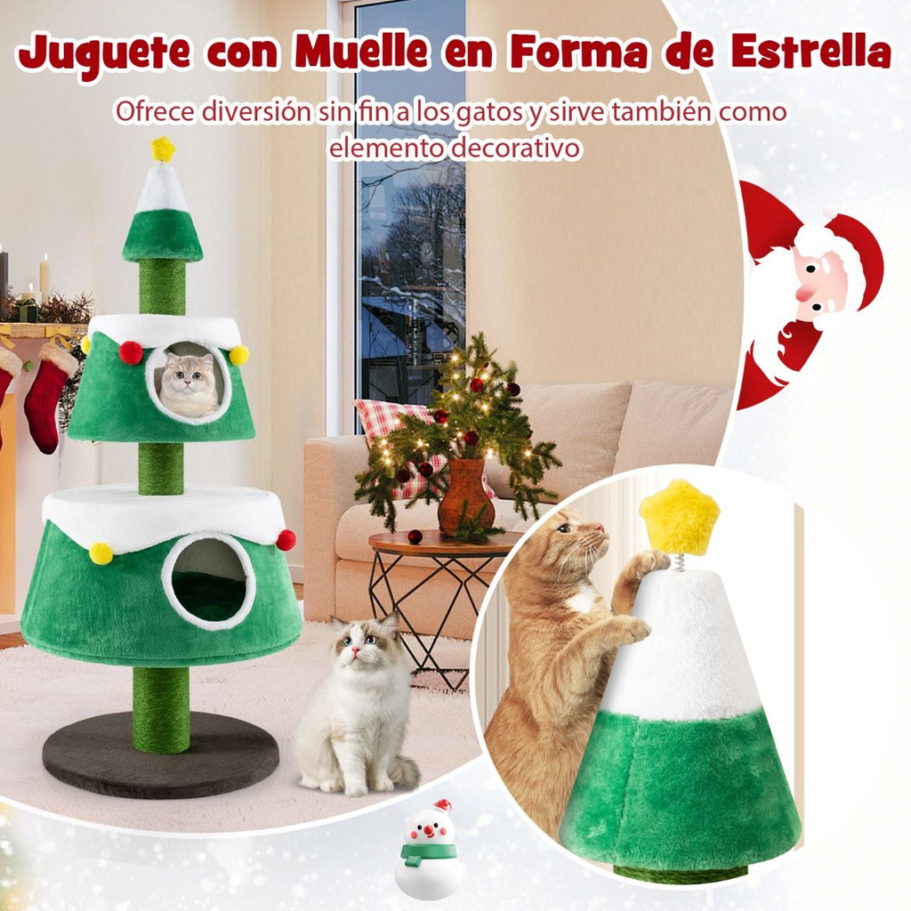 Casa en árbol de Navidad para gatos.