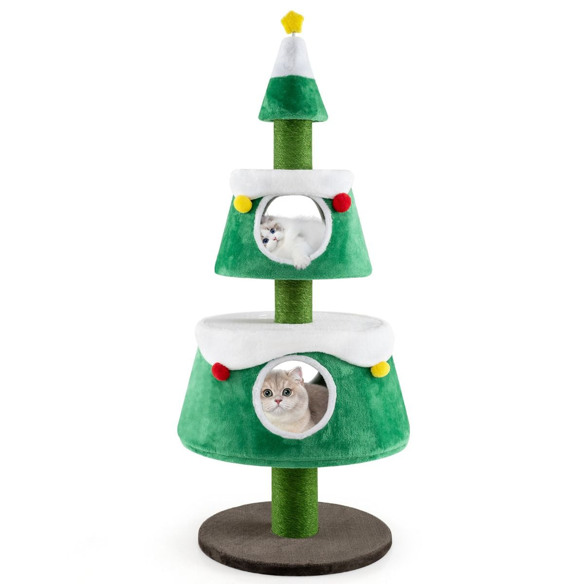 Casa en árbol de Navidad para gatos.