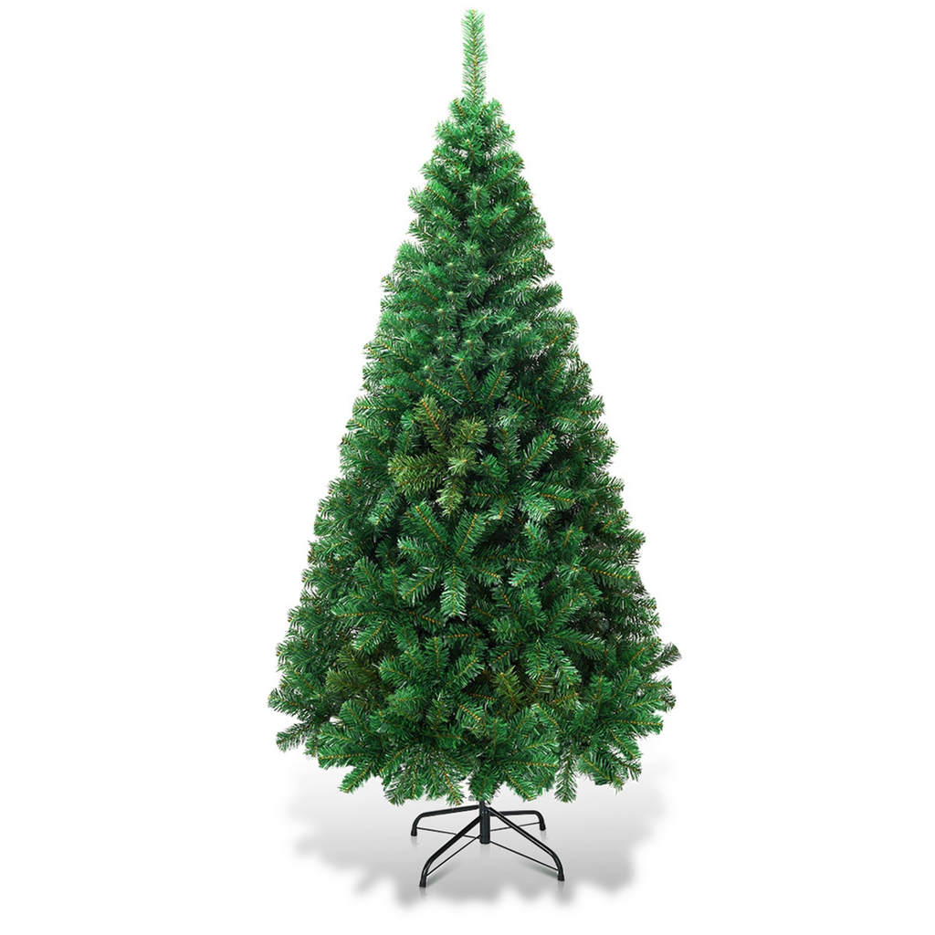 1.5m Árbol de Navidad Artificial con Base Metálica de Abeto Verde