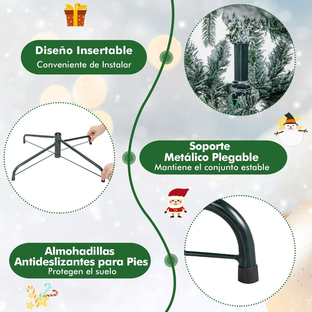 1.35m Árbol de Navidad Nevado Iluminación Cálida 