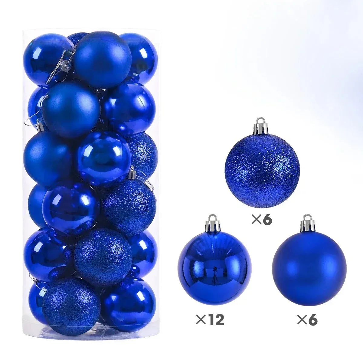 Pack 24 bolas navideñas variadas 4cm para decorar el árbol de Navidad