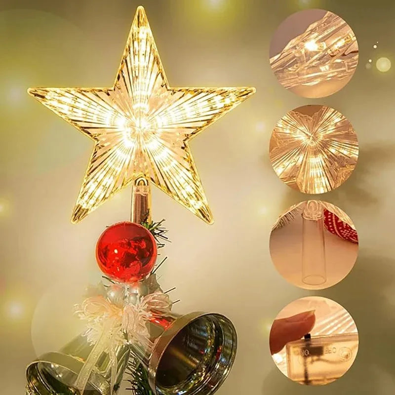 Estrellas LED Decoración para Árbol de Navidad 15cm