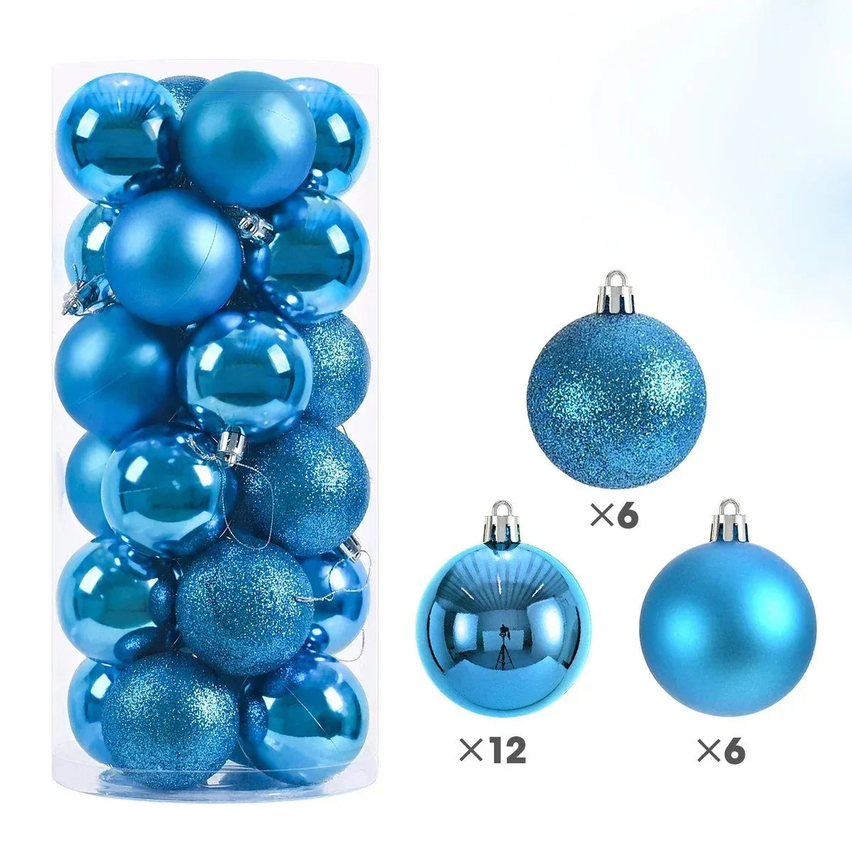 Pack 24 bolas navideñas variadas 4cm para decorar el árbol de Navidad