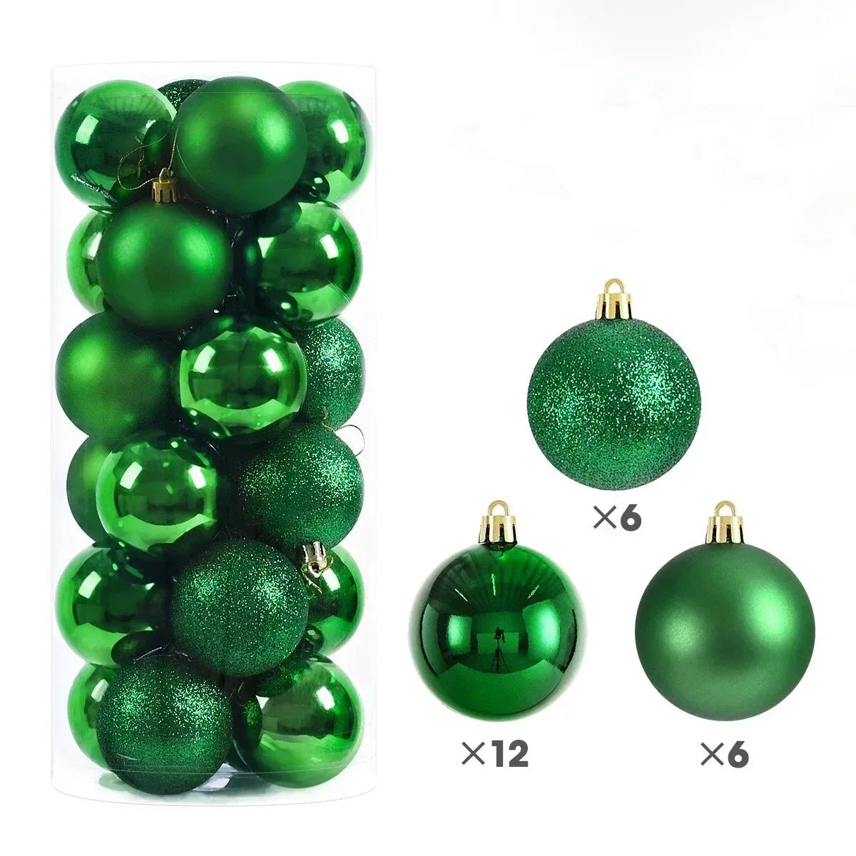 Pack 24 bolas navideñas variadas 4cm para decorar el árbol de Navidad