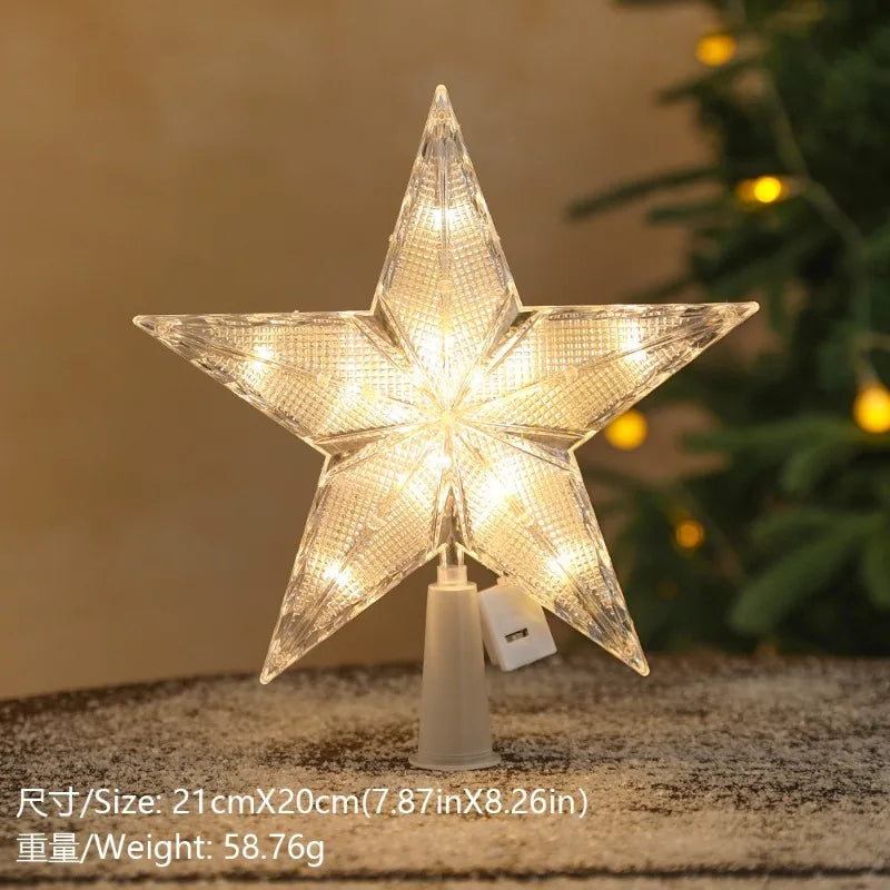 Estrellas LED Decoración para Árbol de Navidad 15cm