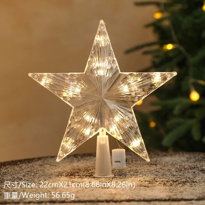 Estrellas LED Decoración para Árbol de Navidad 15cm