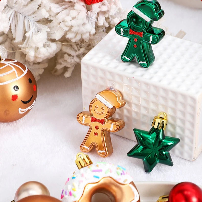 Pack 42 Bolas Navideñas Pintadas Estilo Dulce 6cm