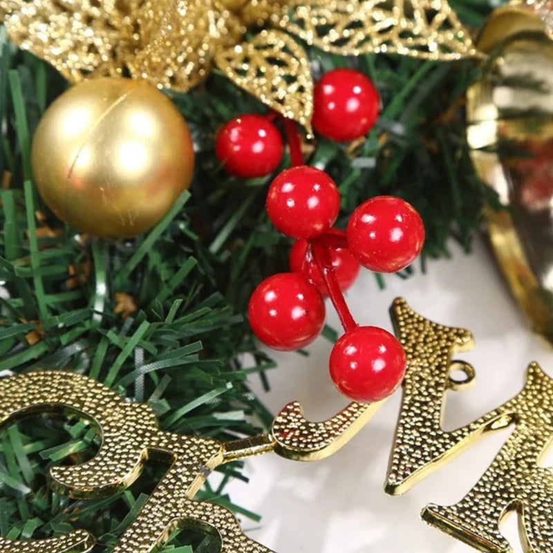 Hermosa Corona Navideña con Lazos y Campanas