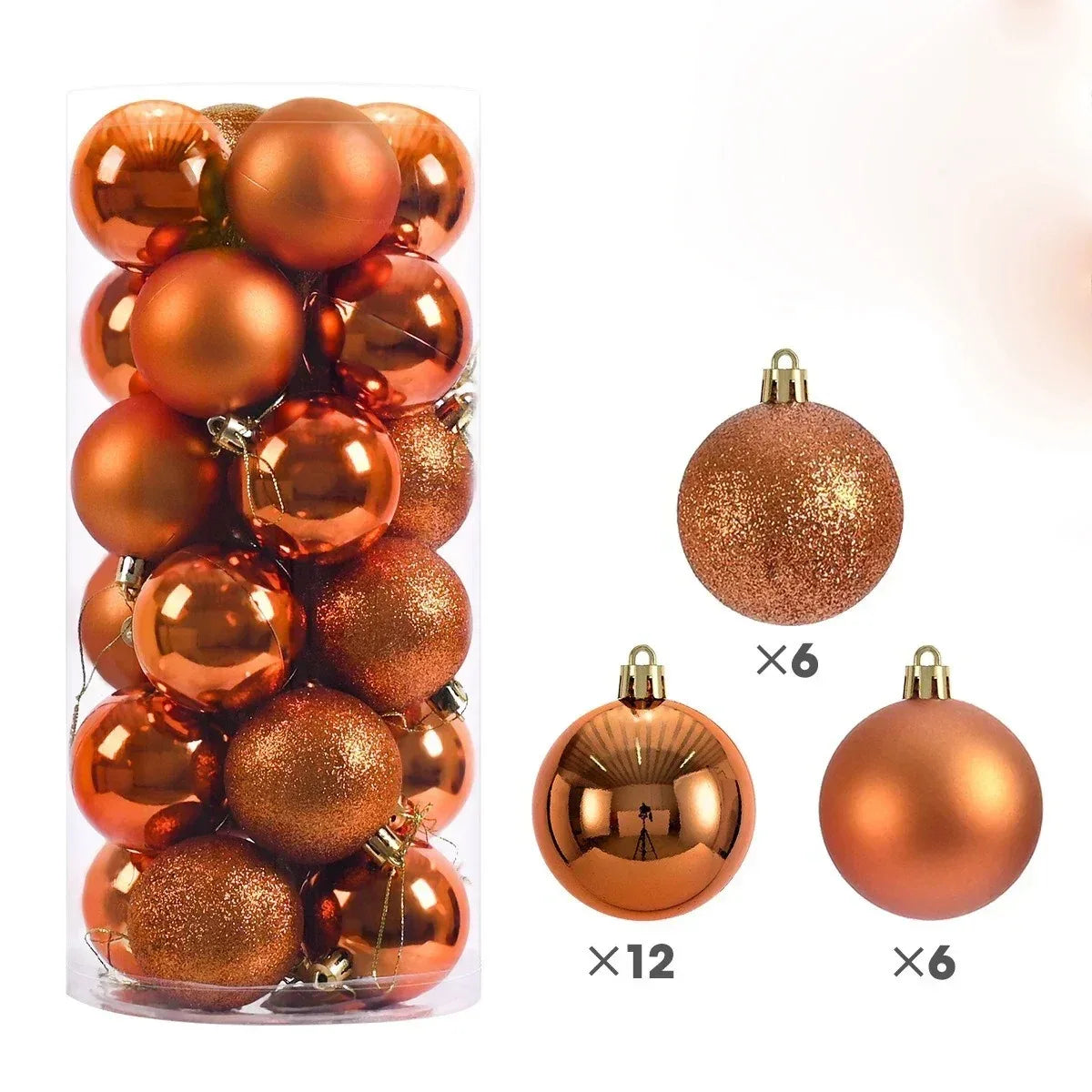 Pack 24 bolas navideñas variadas 4cm para decorar el árbol de Navidad