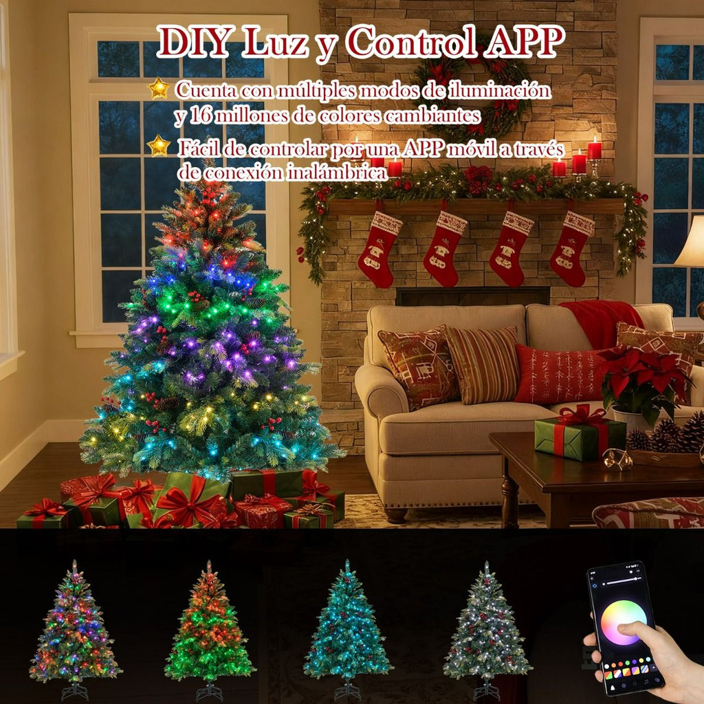 1.50m Árbol de Navidad Artificial iluminado Multicolor