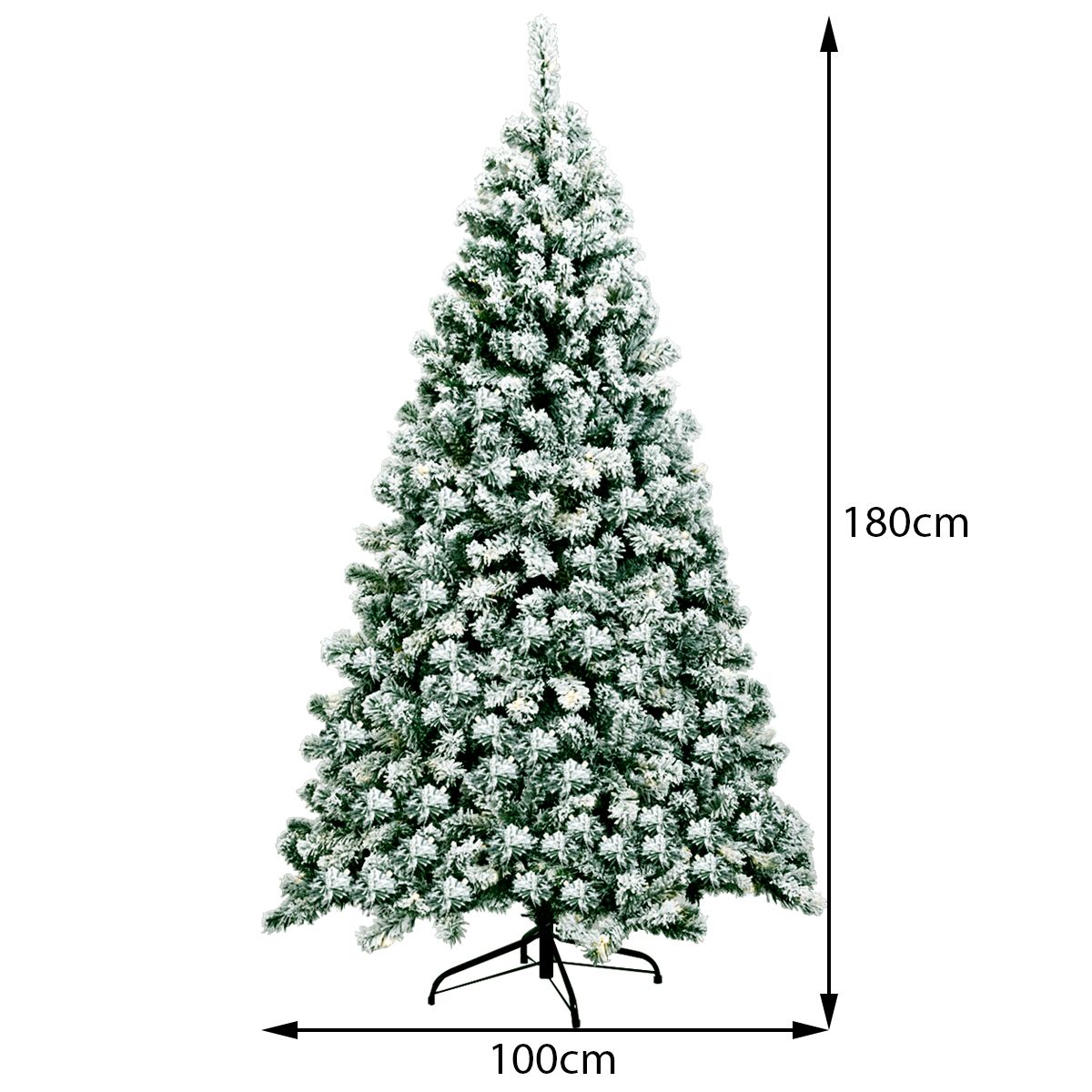 Árbol De Navidad 1.80m Artificial Pino Nevado Iluminado