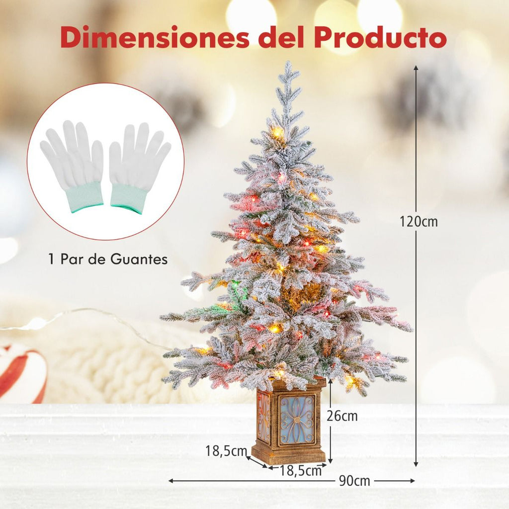 1.20m Árbol de Navidad Artificial Iluminado 100 Luces 8 Modos