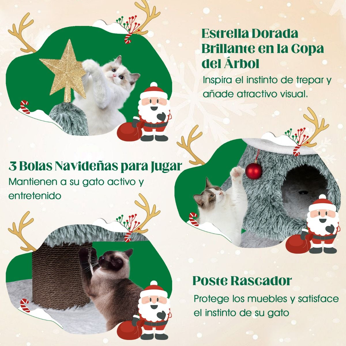 Árbol de Navidad para Gatos con rascador.