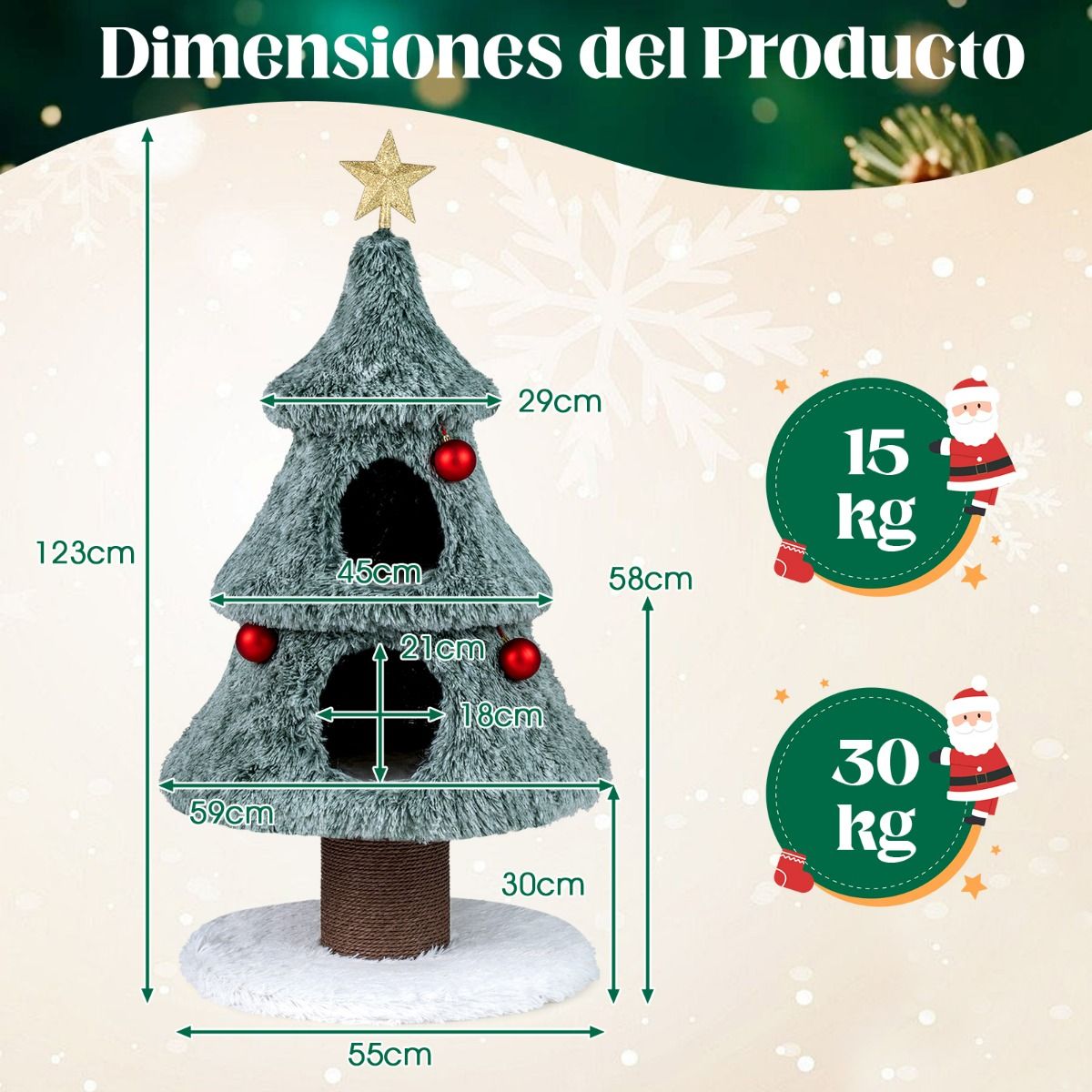 Árbol de Navidad para Gatos con rascador.