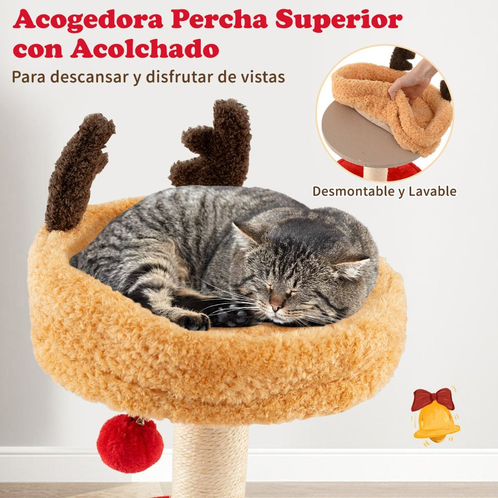 Torre rascador de Navidad estilo reno para Gatos