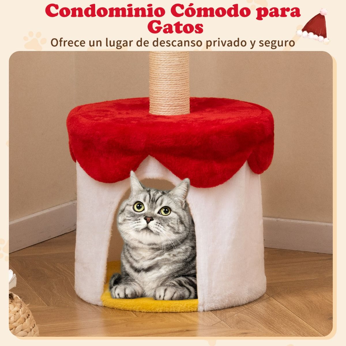 Torre rascador de Navidad estilo reno para Gatos